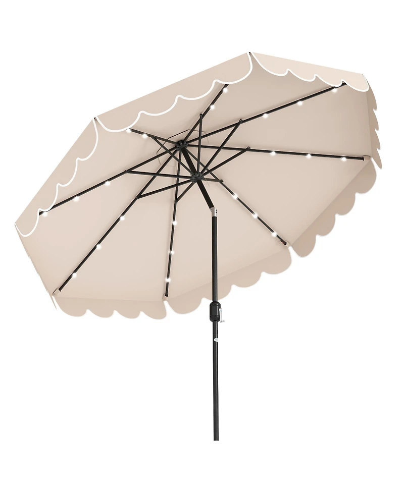 Slickblue Outdoor Solar Umbrella with 24 Led Lights Patio Canopy
