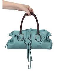 Carlos Falchi Mini Satchel Top Grain Leather Bag