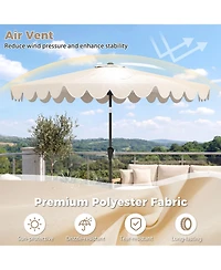Costway Patio Umbrella with Weighted Base, Sandbags, Push Button Tilt and Crank