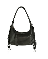 Carlos Falchi Fringe Leather Hobo Bag
