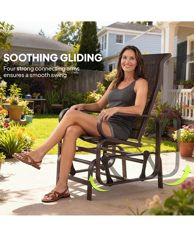 Outsunny Gliding Lounger Chair with Lightweight Construction