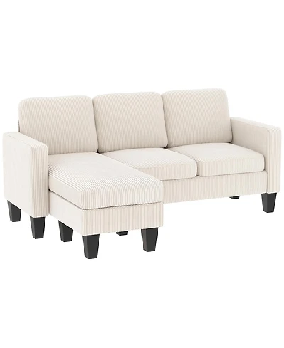 Homcom Sectional Sofa, L Shaped Couch with Reversible Chaise
