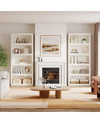 Tribesigns 5-Tier Open Bookcase, 70-Inch Tall Bookshelf with Scalloped Edges