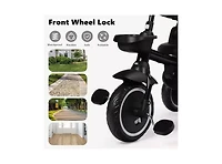 Kinder King 8-in-1 Folding Kids Tricycle Stroller with Adjustable Push Handle, Convertible Toddler