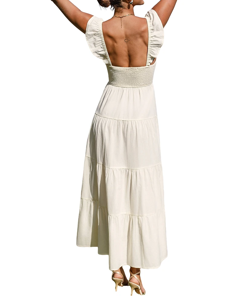 Cupshe Women's Buttercream Midi Beach Dress