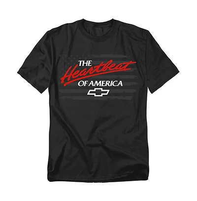 Corvette Men's Chevrolet Heartbeat Of America Flag T-Shirt