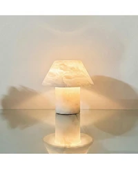 Brightech Alora Solid Alabaster Led Table Lamp with Empire Shade