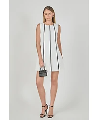 endless rose Women's Linen Binded Mini Dress