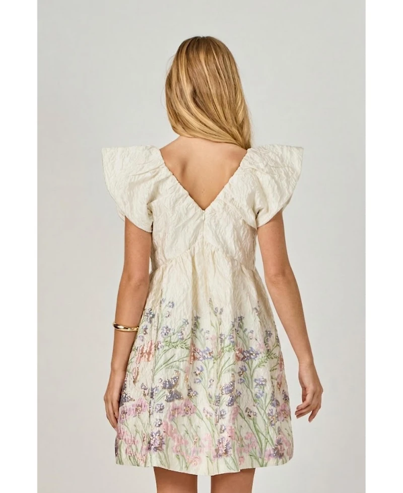 endless rose Women's Jacquard with bow Mini Dres