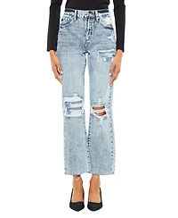 KanCan Women's Chesney High-Rise Straight Jeans