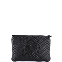 Pre-Owned Gucci Gg Marmont Clutch Matelasse Leather