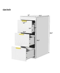 Sillysis Bathroom Vanity with Side Storage Cabinet, Wall Mounted Ceramic Sink and Soft Close Drawers for Small Spaces-Sillysis