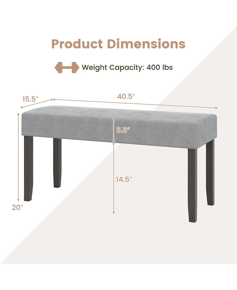 Slickblue Padded Entryway Bench for Bedroom and Living Room
