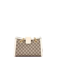 Pre-Owned Gucci Small Padlock Chain Tote Gg Coated Canvas with Leather