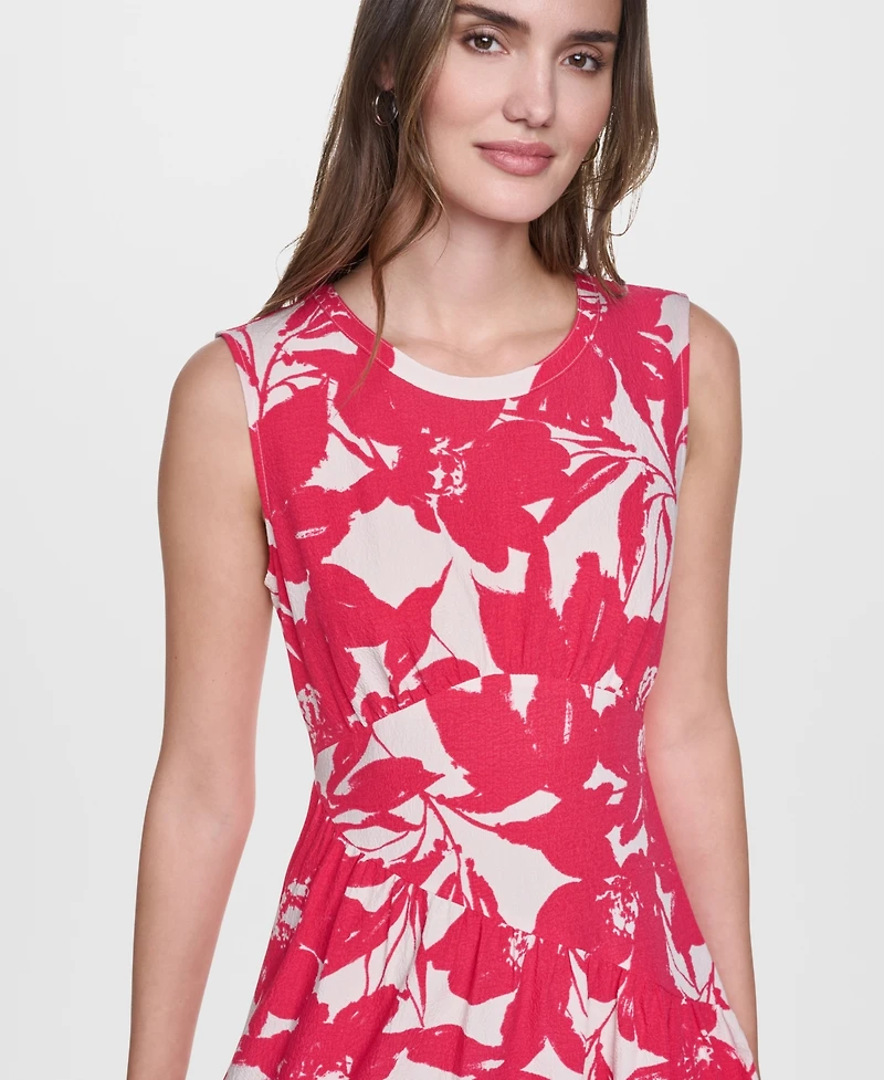 Dkny Women's Sleeveless Printed Midi Dress