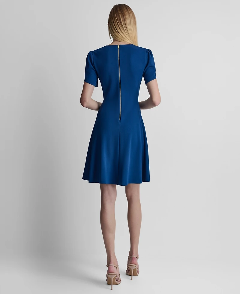 Dkny Women's Tulip Sleeve Fit and Flare Dress