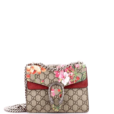 Pre-Owned Gucci Mini Dionysus Bag Blooms Print Gg Coated Canvas