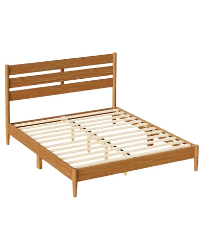 Slickblue Full Bed Frame with Led Headboard Storage Shelf Ports