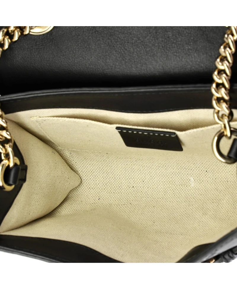 Pre-Owned Gucci Mini Emily Chain Flap Bag Guccissima Leather