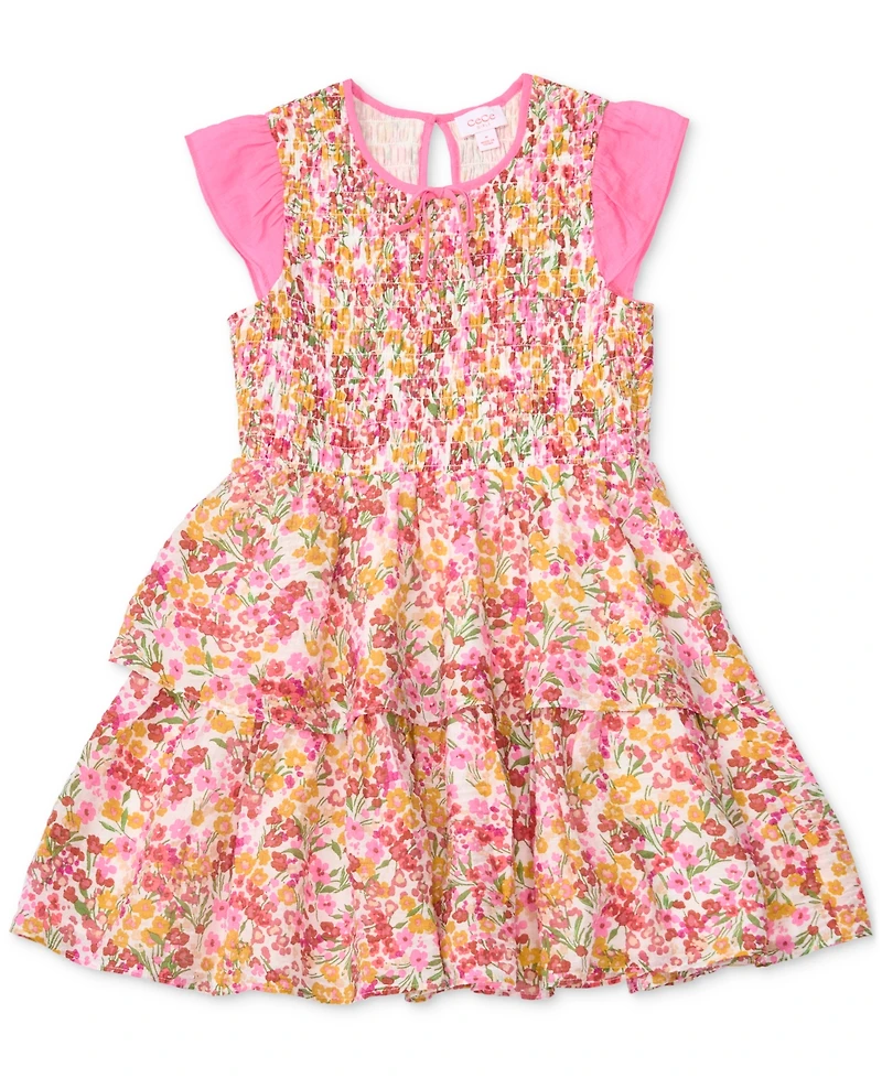 Cece Girls/Bernard Chaus Inc Girls' 6-16 Keyhole Short-Sleeve Dress