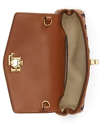 Lauren Ralph Lauren Tanner Woven Leather Mini Crossbody Handbag