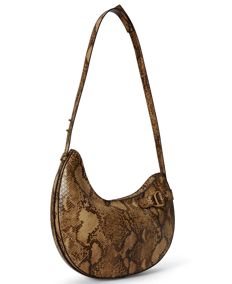 Lauren Ralph Lauren Tasha Embossed Leather Medium Shoulder Handbag