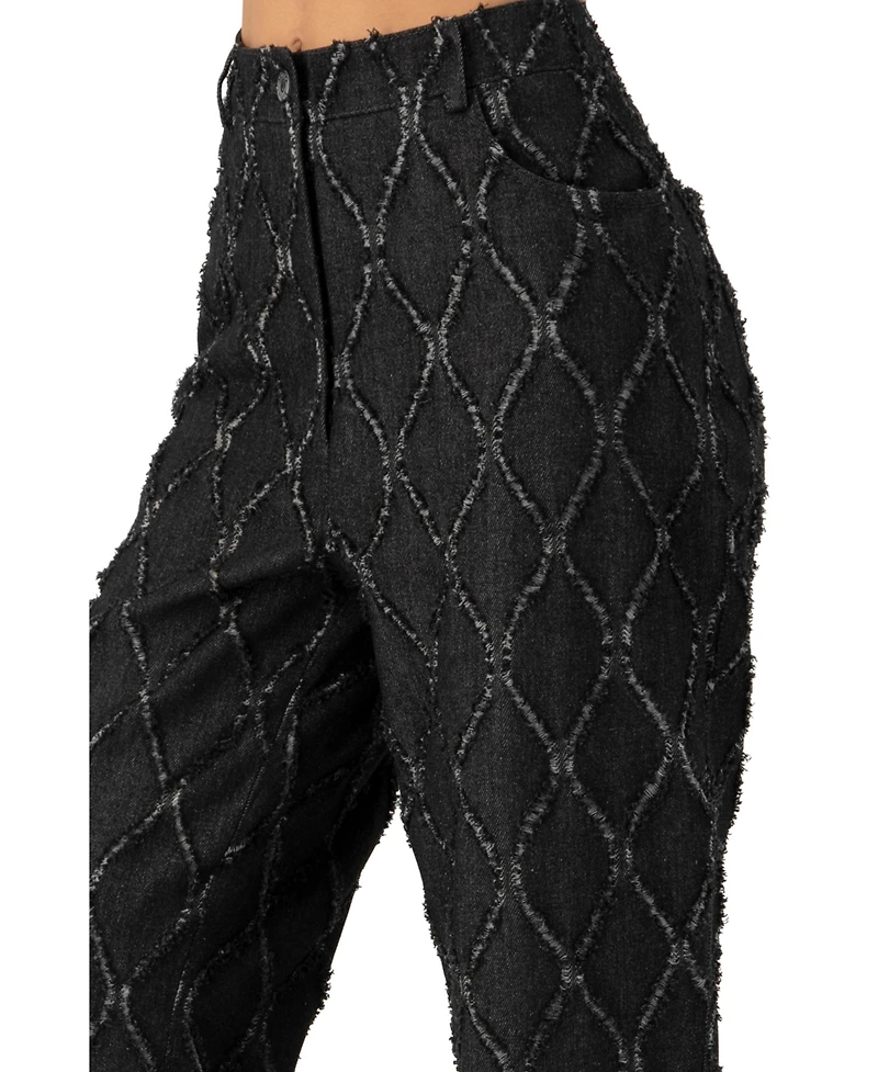 Ivonne Women's Straight-Leg Jeans with Distressed Detail