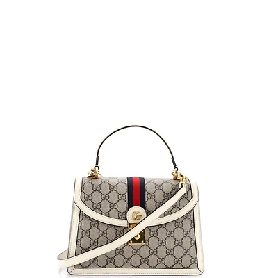Pre-Owned Gucci Small Ophidia Flap Top Handle Bag Gg Coated Canvas