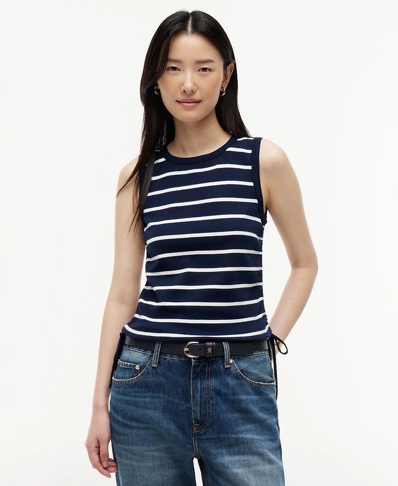 Tommy Hilfiger Women's Tie-Detail Sleeveless Cotton Top