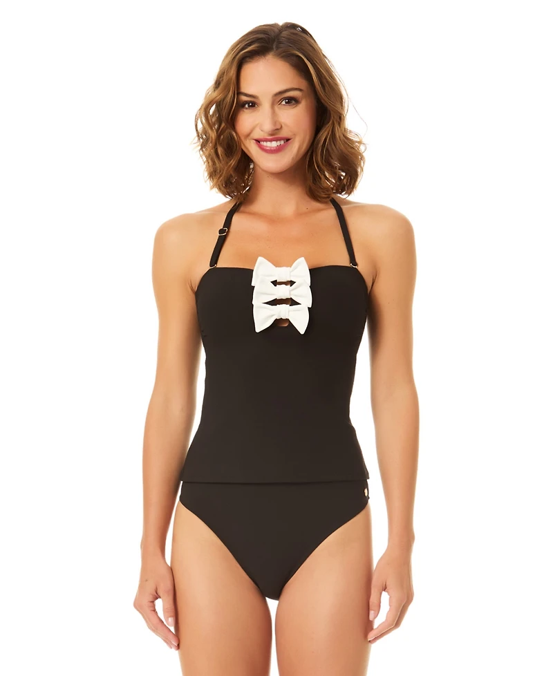 CeCe Women's Strapless Bandeau Neck Bow Tankini Top
