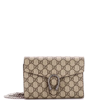 Pre-Owned Gucci Small Dionysus Chain Wallet Gg Coated Canvas