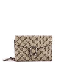 Pre-Owned Gucci Small Dionysus Chain Wallet Gg Coated Canvas