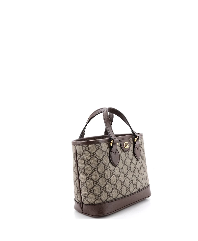 Pre-Owned Gucci Mini Ophidia Top Handle Shopping Tote Gg Coated Canvas and Leather