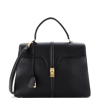 Pre-Owned Celine 16 Top Handle Bag Grained Calfskin