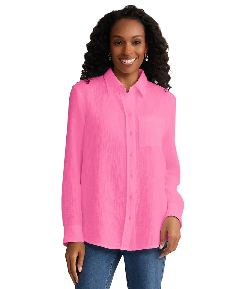 Jones New York Women's Long-Sleeve Button Down Shirt