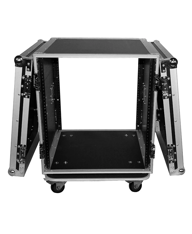 ProX T-12RSS 12U Ata Deluxe Flight Road Case with 4" Casters for Amplifier Rack Mount Module, 19" Rail Depth