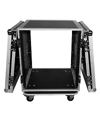 ProX T-12RSS 12U Ata Deluxe Flight Road Case with 4" Casters for Amplifier Rack Mount Module, 19" Rail Depth