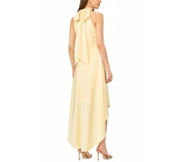 CeCe Women's Draped Tie Back Halter Dress