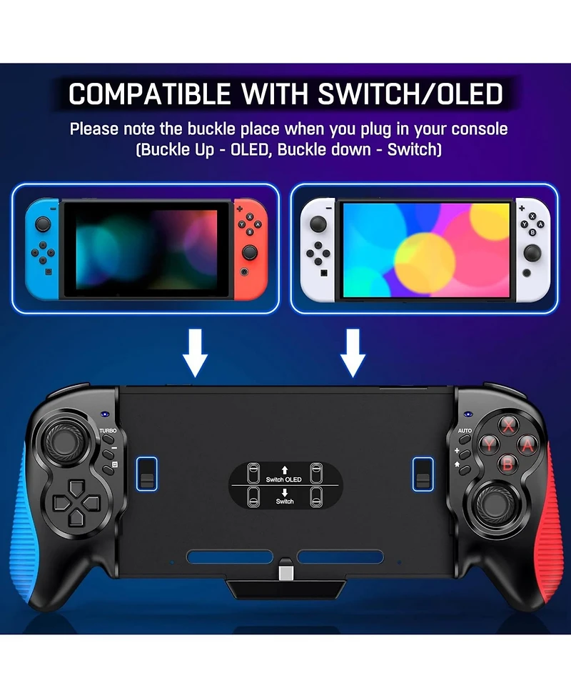 ECHTPeak Switch Controller for Switch/Switch Oled, Hall Effect One-Piece Joypad Controller, Switch Remote with Turbo and Dual Motor Vibration