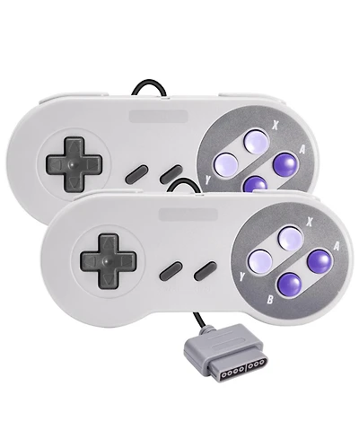 ECHTPeak 2 Pack Retro Wired Controller for Snes Original Console, Remote Wired Gamepad Controller