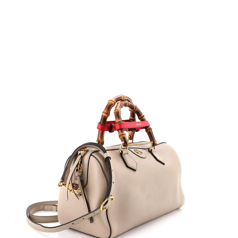 Pre-Owned Gucci Diana Nm Bamboo Handle Boston Bag Leather