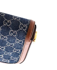 Pre-Owned Gucci Mini Horsebit 1955 Shoulder Bag Gg Denim