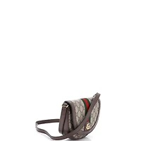 Pre-Owned Gucci Mini Ophidia Curved Flap Shoulder Bag Gg Coated Canvas