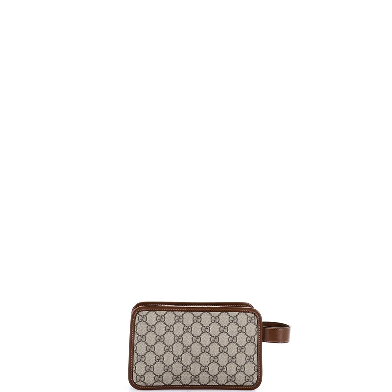 Pre-Owned Gucci Mini Interlocking G Patch Camera Bag Gg Coated Canvas