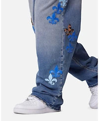 mnml Men's Ultra Baggy Fleur Patch Jeans