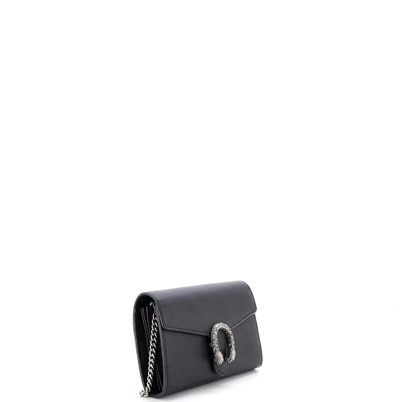 Pre-Owned Gucci Small Dionysus Chain Wallet Leather with Embellished Detail