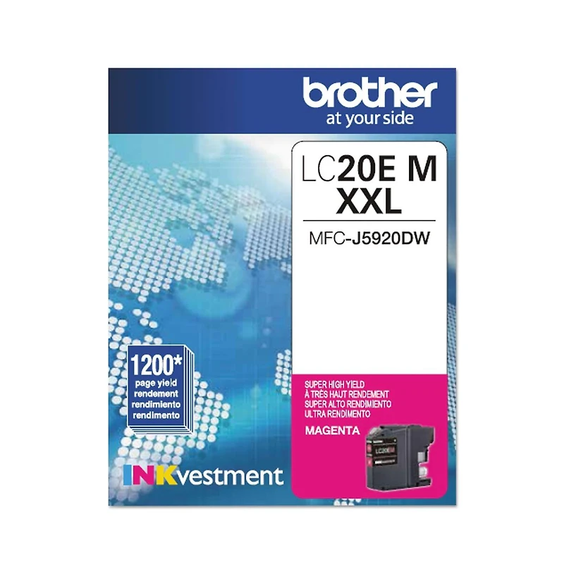 Brother LC20EM INKvestment 1,200 Page-Yield Super High-Yield Ink - Magenta