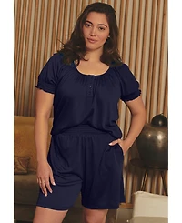 Avenue Women's Gauze Puffed Sleeve Top