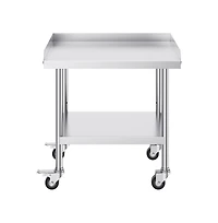 Sugift Stainless Steel Work Table 24x28x30 in Commercial Prep Table 3-Sided Backsplash