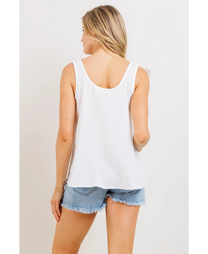 Hello Miz Maternity Adjustable Tie-Shoulder Tank Top